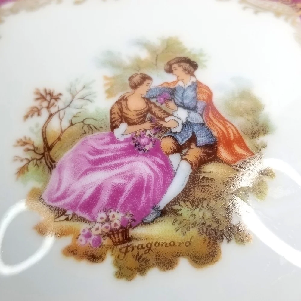 Vintage Porcelain Limoges Made in France Square Porcelain Jewelry Trinket Box